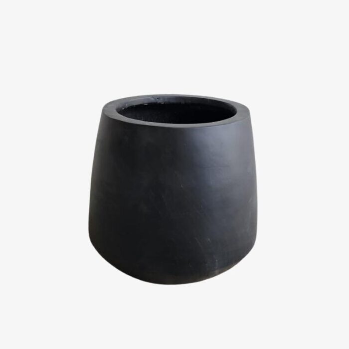 Large Black Fiber Poly Pot