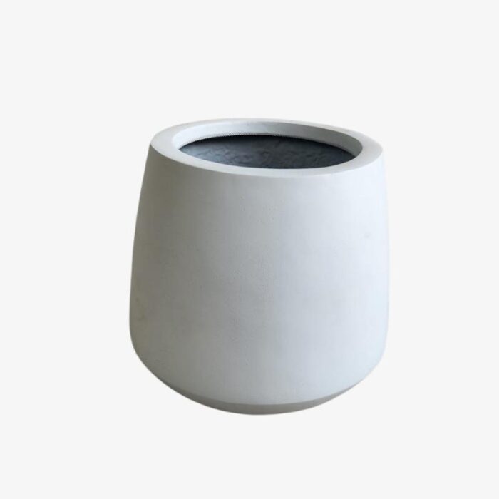 Large White Fiber Poly Pot