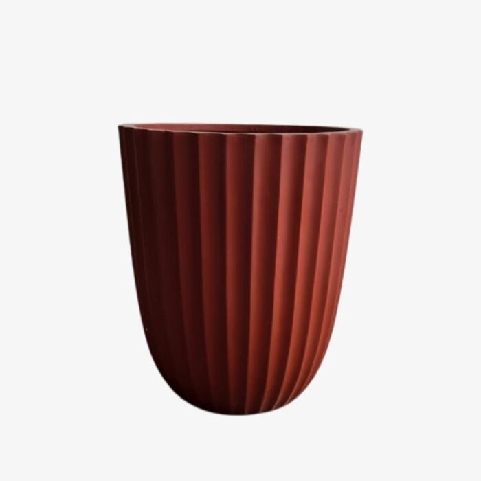 Tall Red Fiber Pot 1