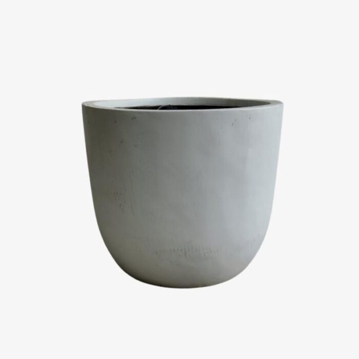 White Fiber Poly Pot Round