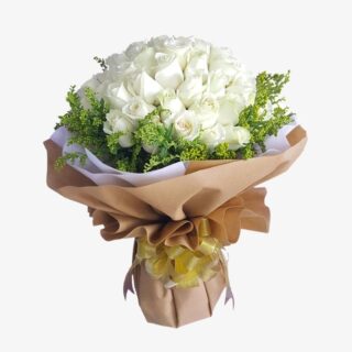Majestic White Roses Bouquet