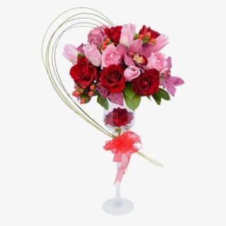 Red Pink Roses Bouquet