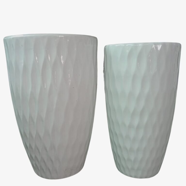 White Ceramic Planter Ceramic Pots Plant Pots Halaplants.ae